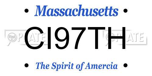 CI97TH Massachusetts License Plate
