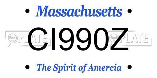 CI990Z Massachusetts License Plate