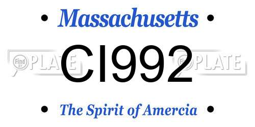 CI992 Massachusetts License Plate