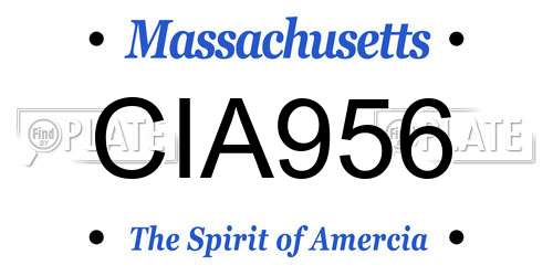 CIA956 Massachusetts License Plate