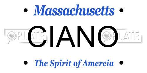 CIANO Massachusetts License Plate
