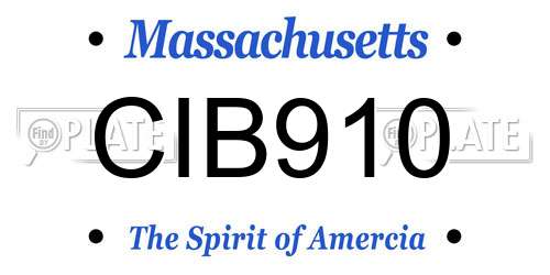 CIB910 Massachusetts License Plate