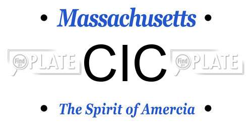 CIC Massachusetts License Plate