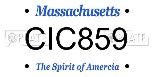 CIC859 Massachusetts License Plate