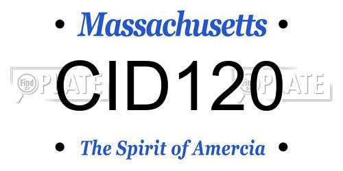 CID120 Massachusetts License Plate