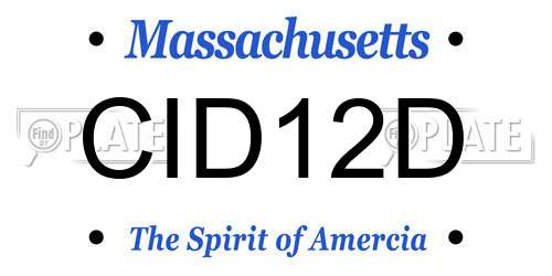 CID12D Massachusetts License Plate