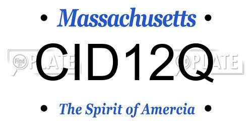 CID12Q Massachusetts License Plate