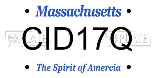 CID17Q Massachusetts License Plate