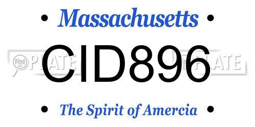 CID896 Massachusetts License Plate