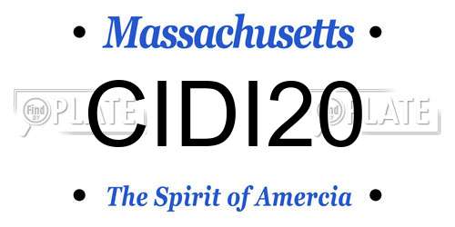 CIDI20 Massachusetts License Plate
