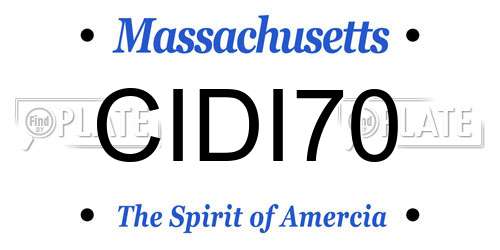 CIDI70 Massachusetts License Plate