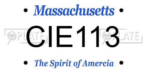CIE113 Massachusetts License Plate