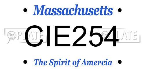 CIE254 Massachusetts License Plate