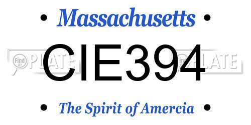CIE394 Massachusetts License Plate