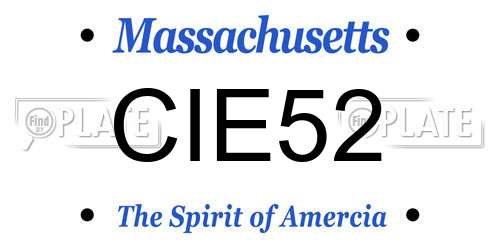 CIE52 Massachusetts License Plate