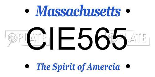 CIE565 Massachusetts License Plate