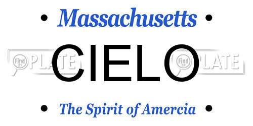 CIELO Massachusetts License Plate