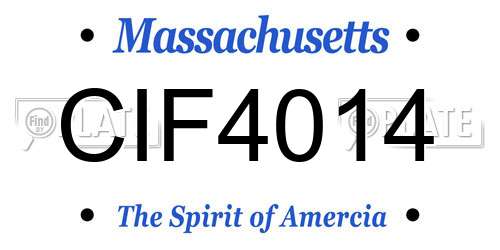 CIF4014 Massachusetts License Plate