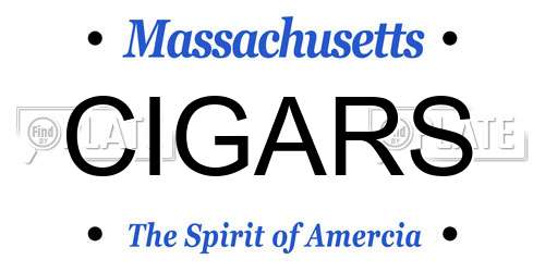 CIGARS Massachusetts License Plate