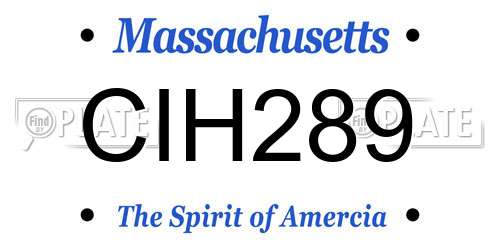 CIH289 Massachusetts License Plate