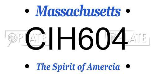 CIH604 Massachusetts License Plate