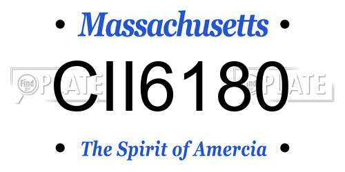 CII6180 Massachusetts License Plate