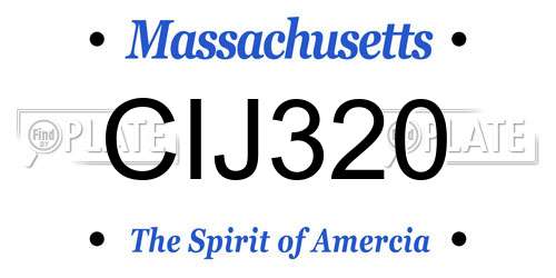 CIJ320 Massachusetts License Plate