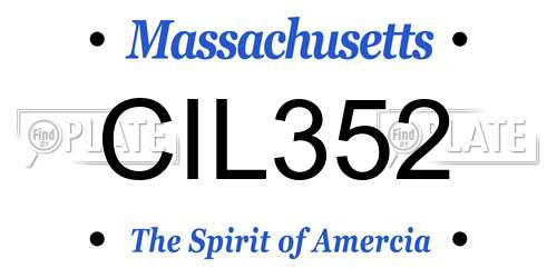 CIL352 Massachusetts License Plate