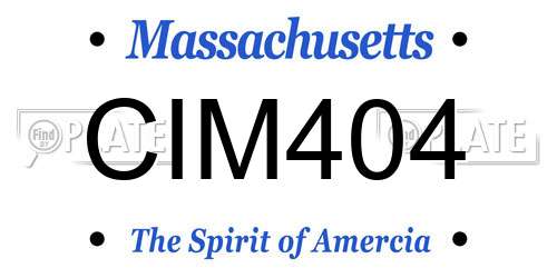 CIM404 Massachusetts License Plate