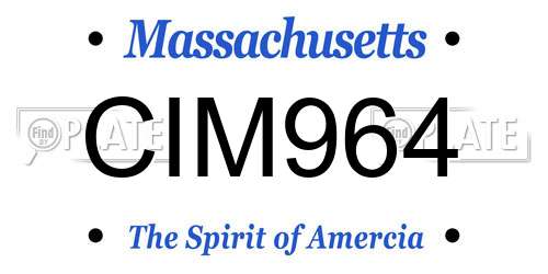 CIM964 Massachusetts License Plate