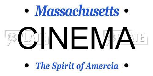 CINEMA Massachusetts License Plate