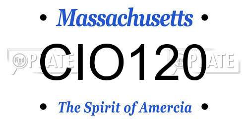 CIO120 Massachusetts License Plate