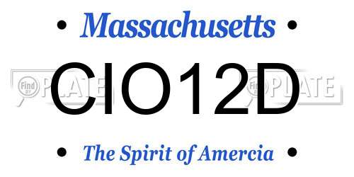 CIO12D Massachusetts License Plate