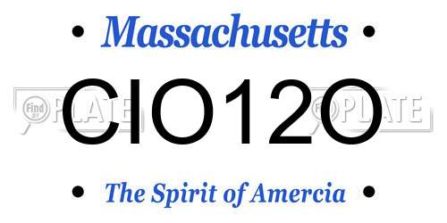 CIO12O Massachusetts License Plate
