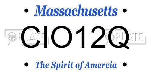 CIO12Q Massachusetts License Plate