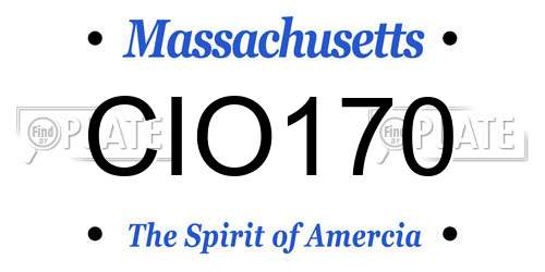CIO170 Massachusetts License Plate