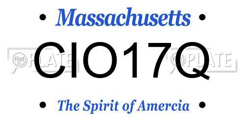 CIO17Q Massachusetts License Plate