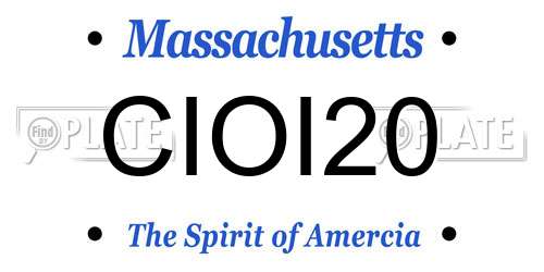 CIOI20 Massachusetts License Plate