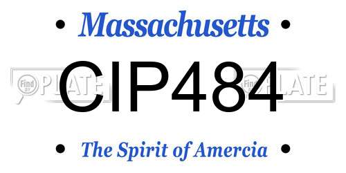 CIP484 Massachusetts License Plate