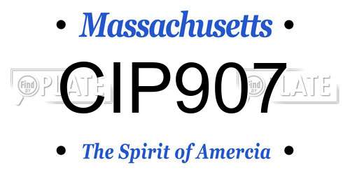 CIP907 Massachusetts License Plate