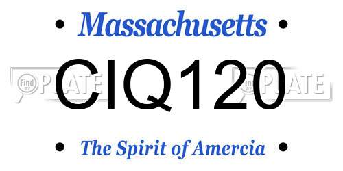 CIQ120 Massachusetts License Plate