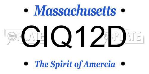 CIQ12D Massachusetts License Plate