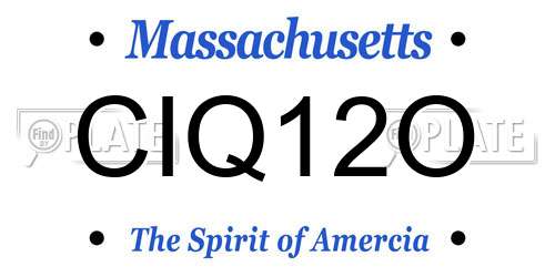 CIQ12O Massachusetts License Plate