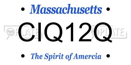 CIQ12Q Massachusetts License Plate