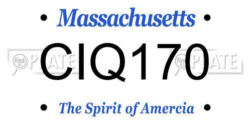 CIQ170 Massachusetts License Plate