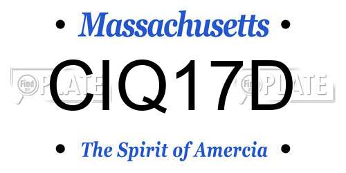 CIQ17D Massachusetts License Plate