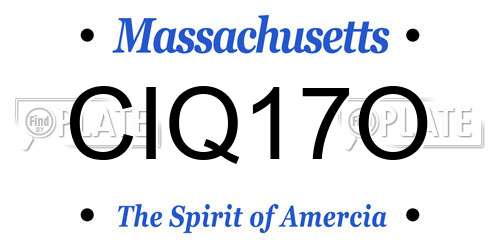 CIQ17O Massachusetts License Plate