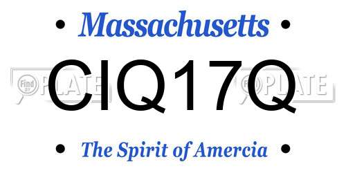 CIQ17Q Massachusetts License Plate