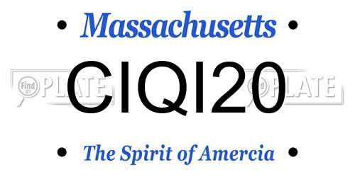 CIQI20 Massachusetts License Plate