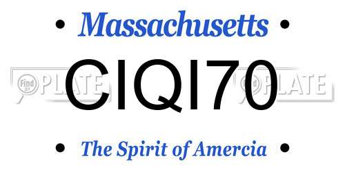 CIQI70 Massachusetts License Plate